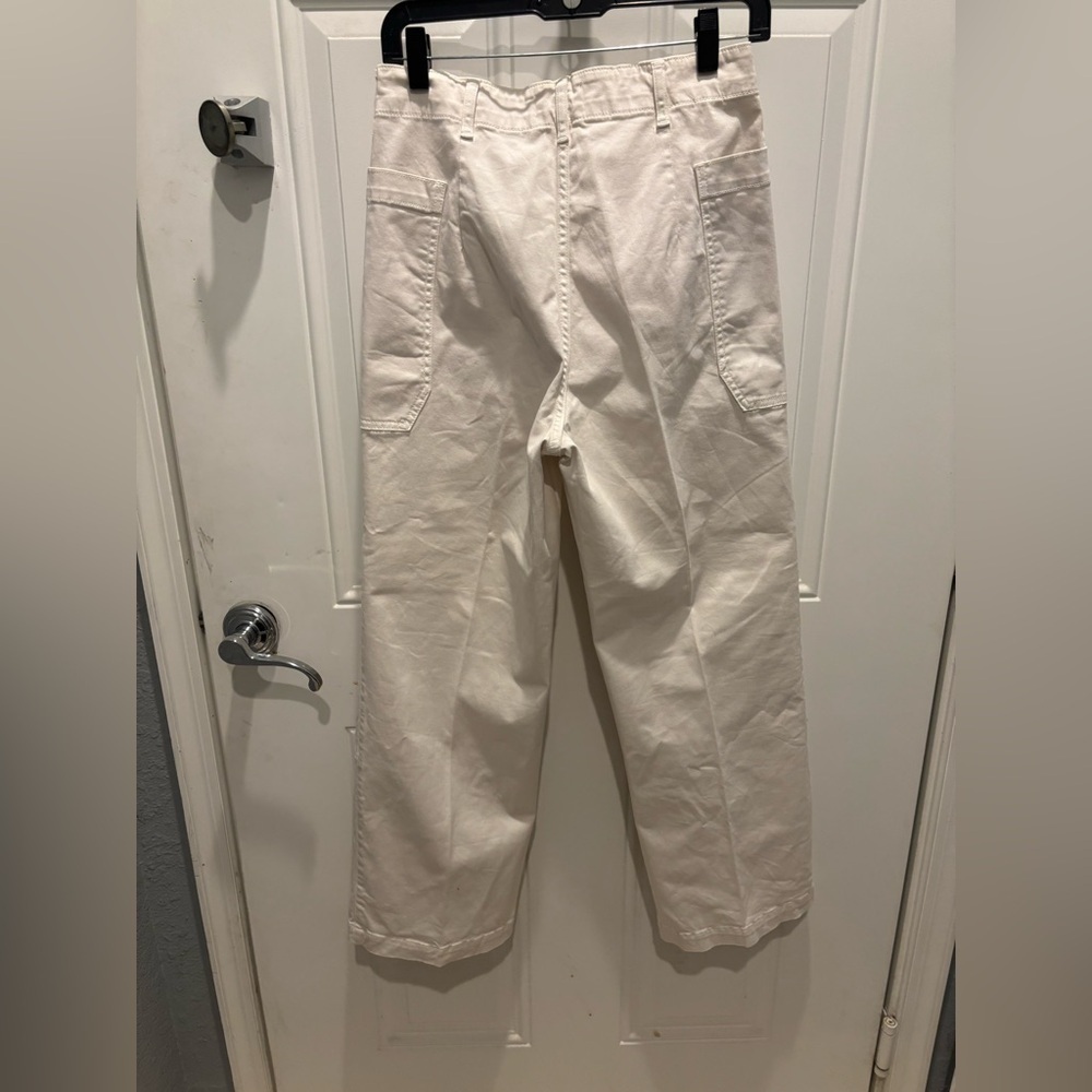 Frame Pants Womens 28 Oversized Pocket Utility In Blanc Cream Baggy Cropped - Picture 6 of 8